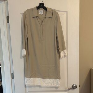 Akris Beige and White Dress